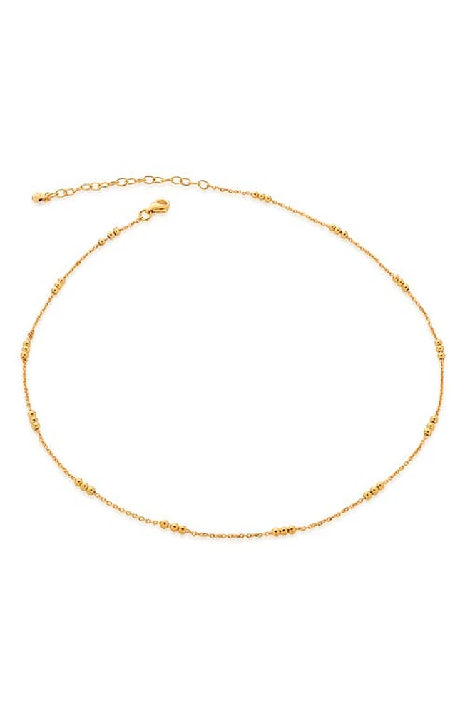 Monica Vinader Triple Beaded Chain Necklace in Yellow Gold at Nordstrom