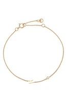 BYCHARI Initial & Diamond Bracelet in 14K Yellow Gold-H at Nordstrom