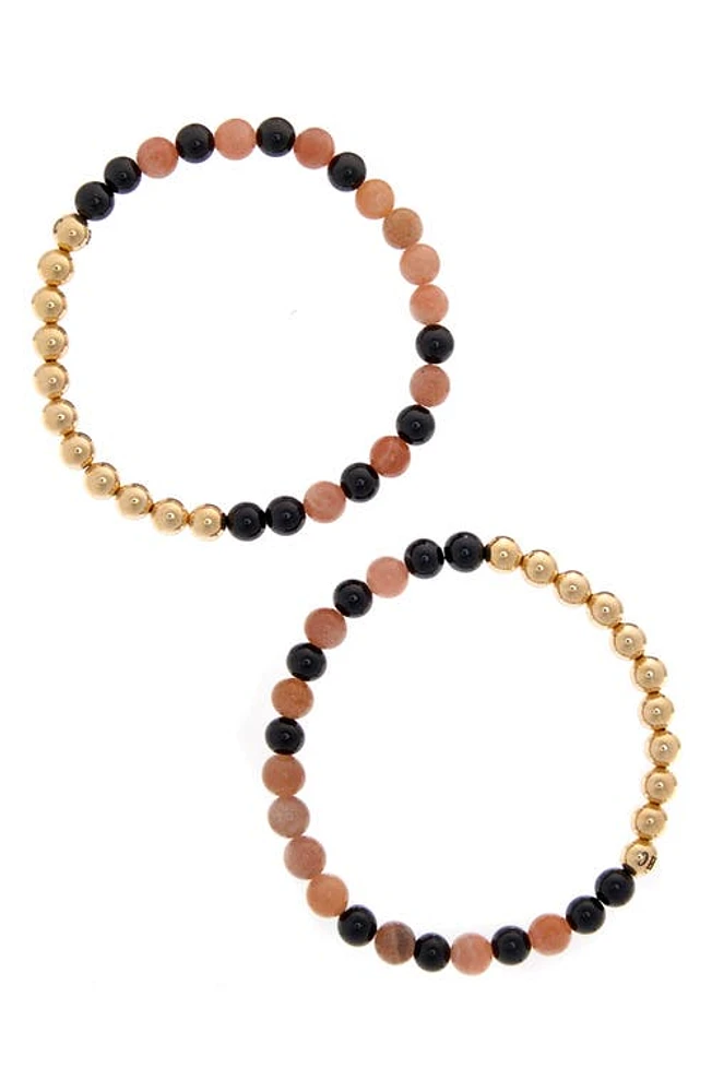 The Healer's Collection N2 Attract Love Set of 2 Healer's Bracelets in Yellow Gold at Nordstrom