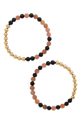 The Healer's Collection N2 Attract Love Set of 2 Healer's Bracelets in Yellow Gold at Nordstrom