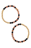 The Healer's Collection N2 Attract Love Set of 2 Healer's Bracelets in Yellow Gold at Nordstrom