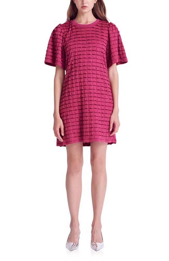 English Factory Tiered Jersey Minidress Berry at Nordstrom,