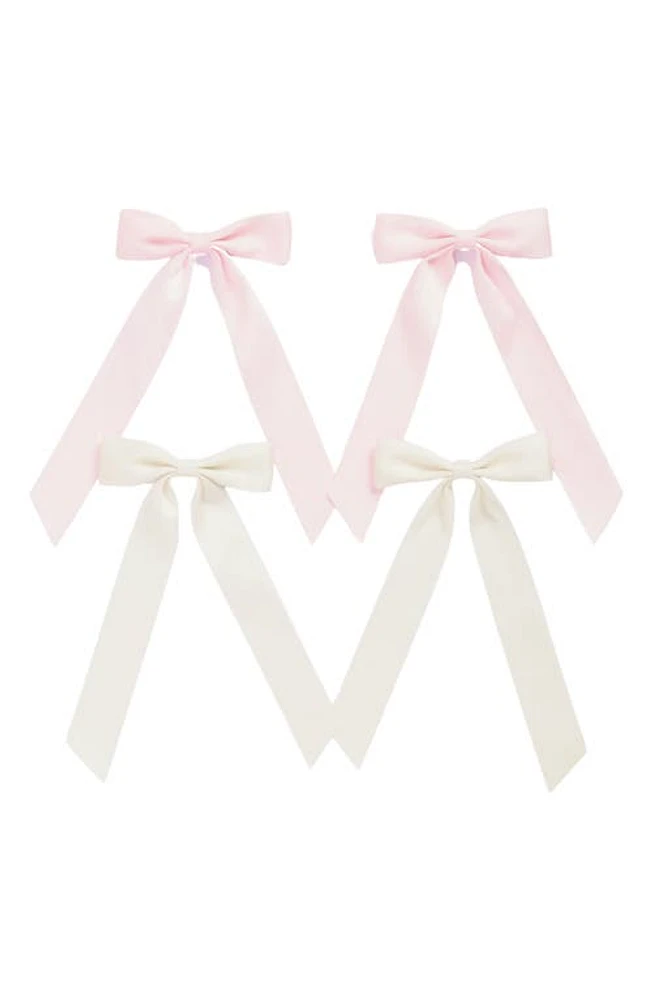 Capelli New York Kids' 4-Pack Satin Bow Hair Clips in Pink Combo at Nordstrom