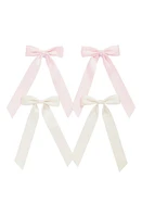 Capelli New York Kids' 4-Pack Satin Bow Hair Clips in Pink Combo at Nordstrom