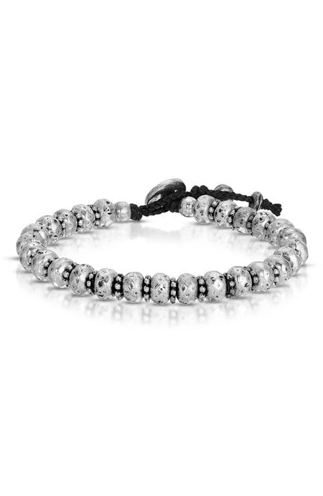 Ettika Men's Hammered Bead Bracelet in Silver at Nordstrom