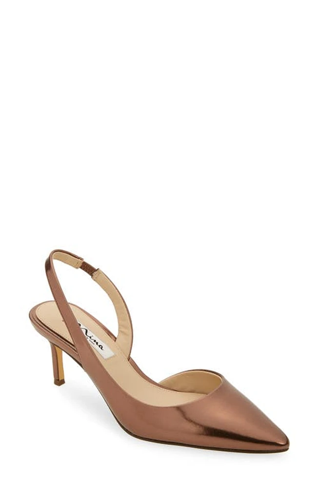 Nina 60 Slingback Half d'Orsay Pointed Toe Pump Bronze at