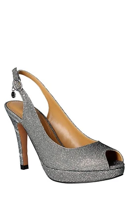 J. Reneé Onille Peep Toe Pump Pewter at Nordstrom,