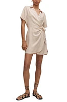 MANGO Wrap Romper Sand at Nordstrom,