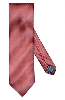 Eton Chevron Neat Silk Tie in Medium Red at Nordstrom