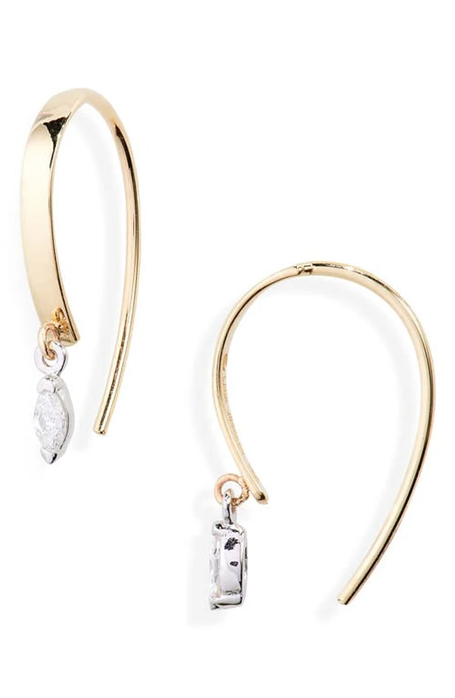 Lana Mini Flat Diamond Hooked On Hoop Earrings in Yellow at Nordstrom