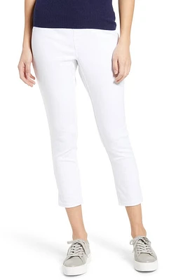 Hue Women's Split Hem Denim Capri Leggings in White at Nordstrom, Size X-Small