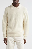 Drake's Lambswool & Alpaca Polo Sweater Ecru at Nordstrom,