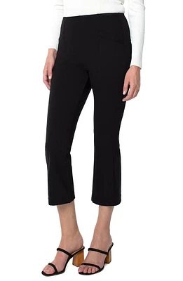 Liverpool Los Angeles Stella Kick Flare Ponte Crop Pants Black at Nordstrom,