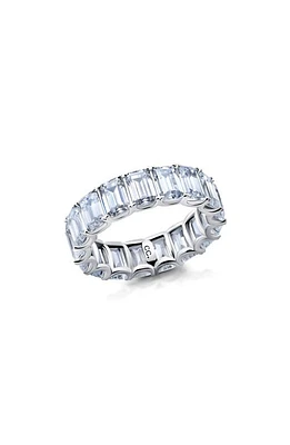 Crislu Emerald Cut Eternity Band Ring in Silver at Nordstrom, Size 8