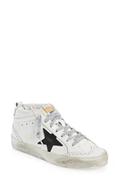 Golden Goose Mid Star Sneaker White/Black/Silver at Nordstrom,