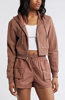 BP. Crop Cotton Blend Zip-Up Hoodie at Nordstrom,