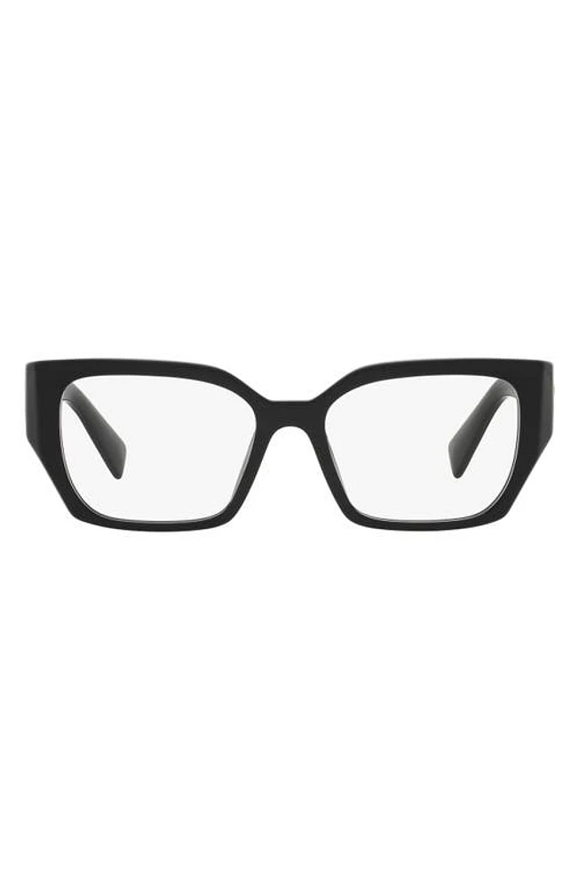 Miu Miu 54mm Rectangular Optical Glasses in Black at Nordstrom