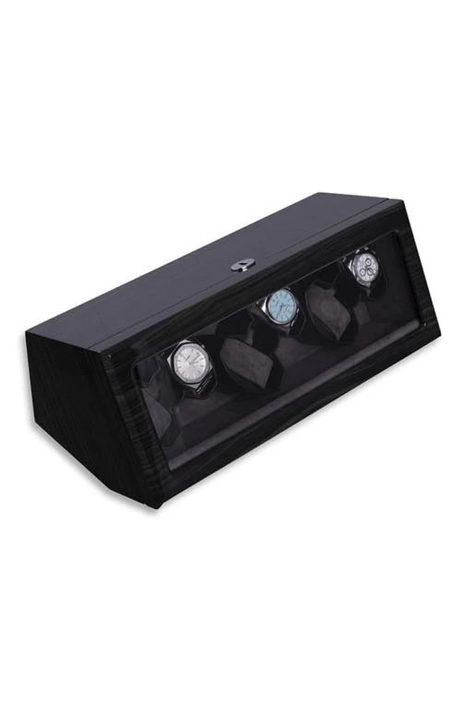 Bey-Berk Oyster 6-Watch Winder & Case in Grey at Nordstrom