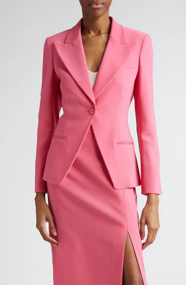 Michael Kors Collection Peak Lapel Wool Blend Blazer Azalea at Nordstrom,