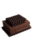 BAINA Essential 5-Piece Bath Towel, Hand Towel & Bath Mat Set in Tobacco/Noir at Nordstrom, Size One Size Oz