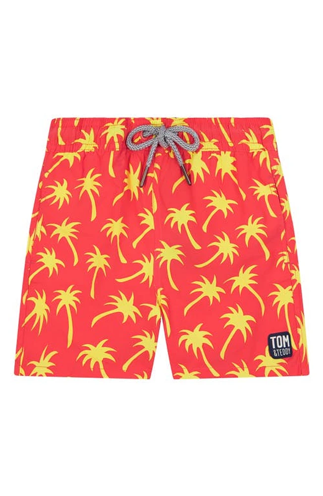 Tom & Teddy Kids' Palm Print Swim Trunks at Nordstrom, Y