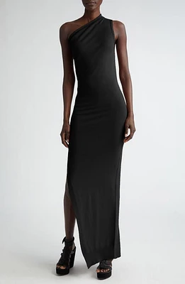 Rick Owens Athena One-Shoulder Sweater Dress Black at Nordstrom,