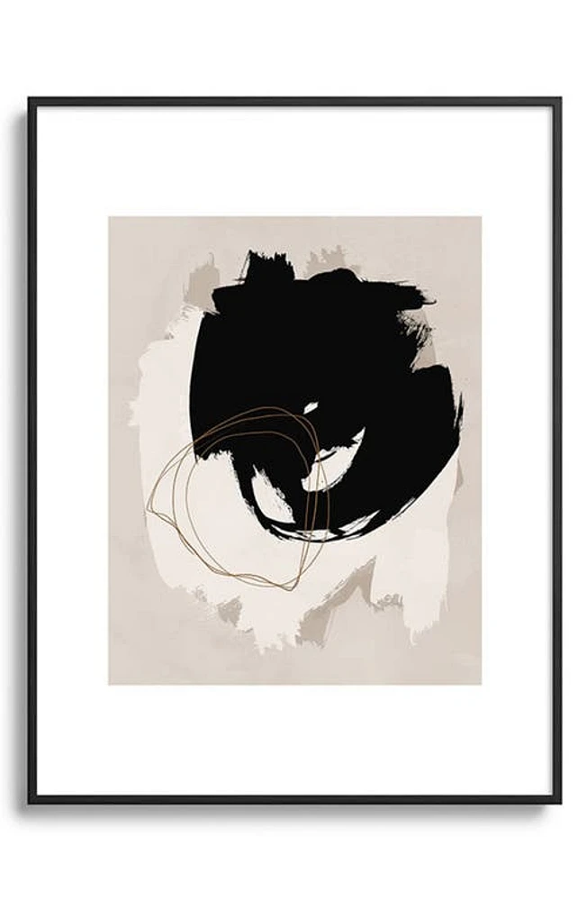 Deny Designs Abstract Brush Framed Art Print in Black Tones at Nordstrom