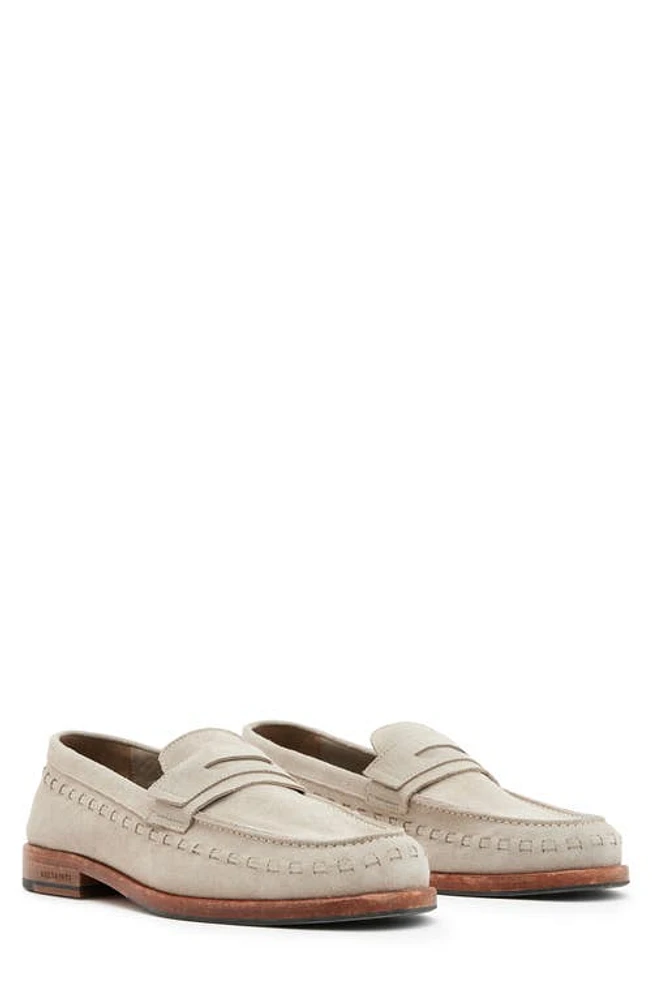 AllSaints Sammy Suede Penny Loafer Sand at Nordstrom,