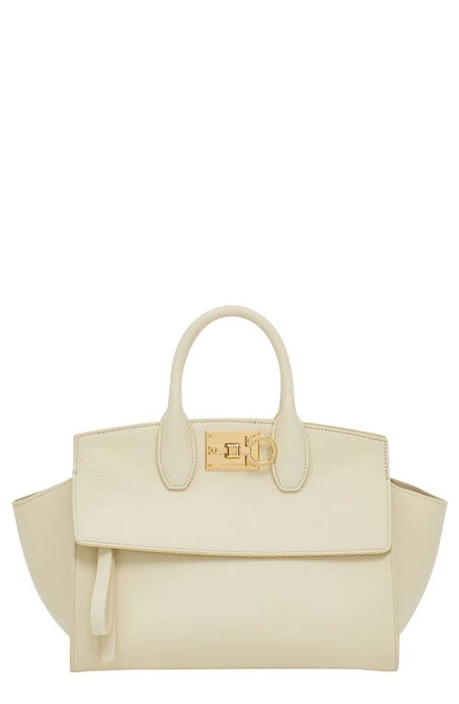 FERRAGAMO The Studio Soft Small Leather Top-Handle Bag in Mascarpone at Nordstrom