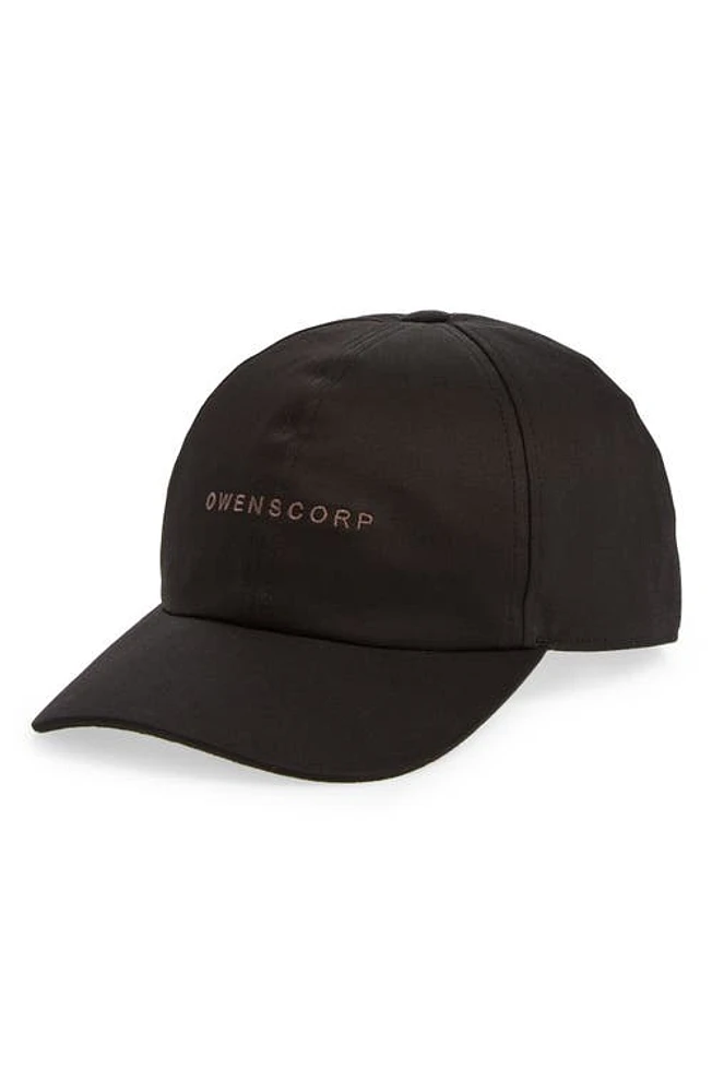 Rick Owens Logo Embroidered Snapback Cap Black/Dust at Nordstrom,