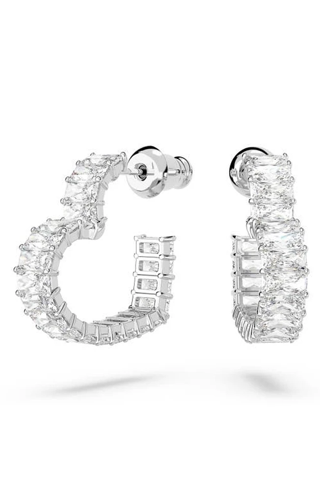 Swarovski Matrix Small Heart Hoop Earrings in Silver at Nordstrom