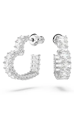 Swarovski Matrix Small Heart Hoop Earrings in Silver at Nordstrom