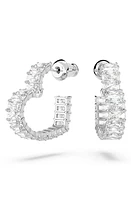 Swarovski Matrix Small Heart Hoop Earrings in Silver at Nordstrom