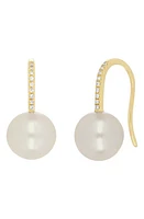 EF Collection 14K Gold Pavé Diamond Mother-of-Pearl Ball Drop Earrings in 14K Yellow Gold at Nordstrom