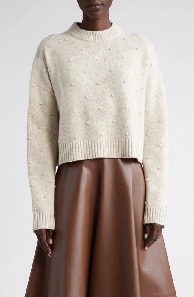 Altuzarra Melville Mélange Bobble Cashmere Sweater in Natural Melange at Nordstrom, Size X-Large