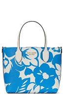 Kate Spade New York bleecker tropical foliage print tote in Riverside Blue Multi at Nordstrom