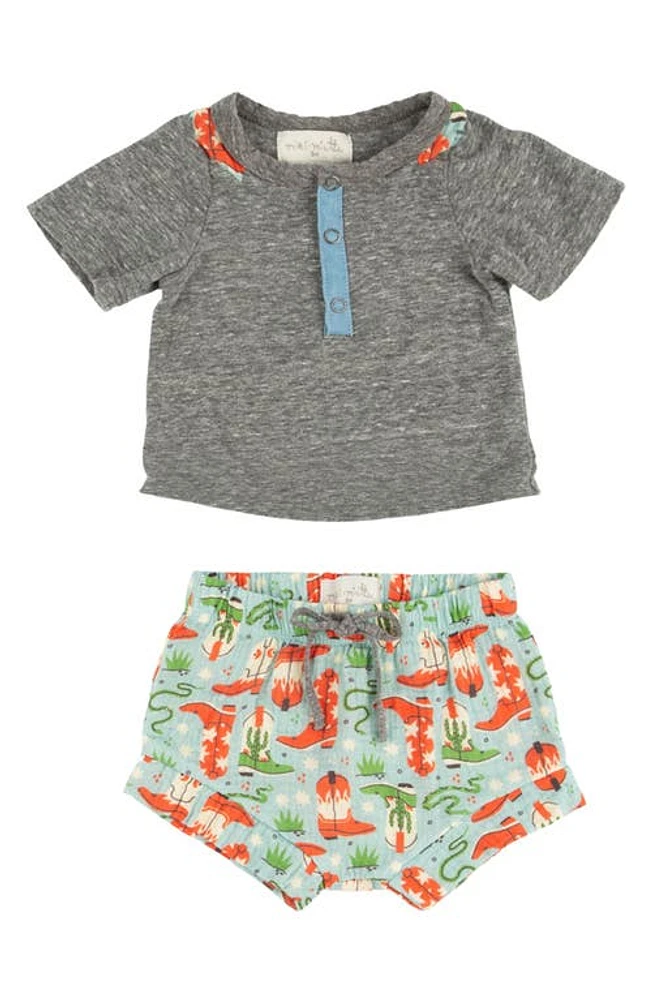 Miki Miette Jax Henley T-Shirt & Shorts Set Howdy at Nordstrom,