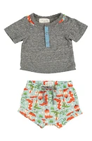 Miki Miette Jax Henley T-Shirt & Shorts Set Howdy at Nordstrom,