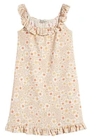 Cotton Emporium Kids' Flutter Floral Dress Ivory Multi at