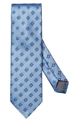 Eton Neat Floral Medallion Silk Tie in Lt/Pastel Blue at Nordstrom