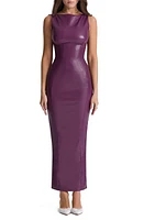 HOUSE OF CB Faux Leather Sheath Dress in Merlot at Nordstrom, Size Small