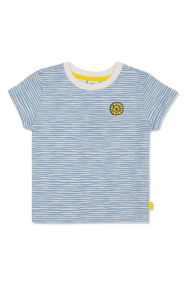 Mon Coeur Kids' Stripe Cotton T-Shirt Natural/Della Blue at Nordstrom,