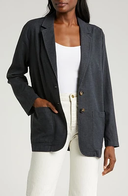 Marine Layer Flora Hemp Blend Blazer in Navy at Nordstrom, Size Medium