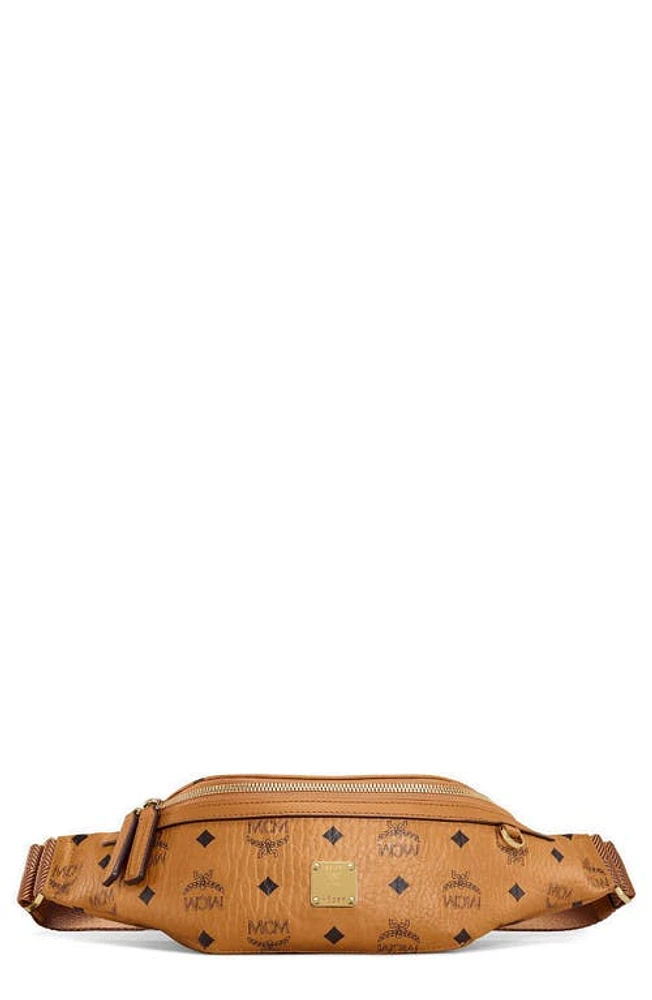 MCM Visetos Small Belt Bag in Cognac at Nordstrom