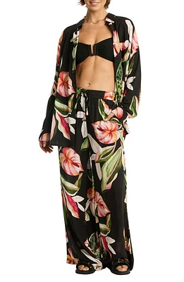 Sea Level Sundown Cover-Up Beach Shirt in Black at Nordstrom, Size Large