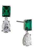 Nadri Shine On Cubic Zirconia Drop Earrings in Green at Nordstrom