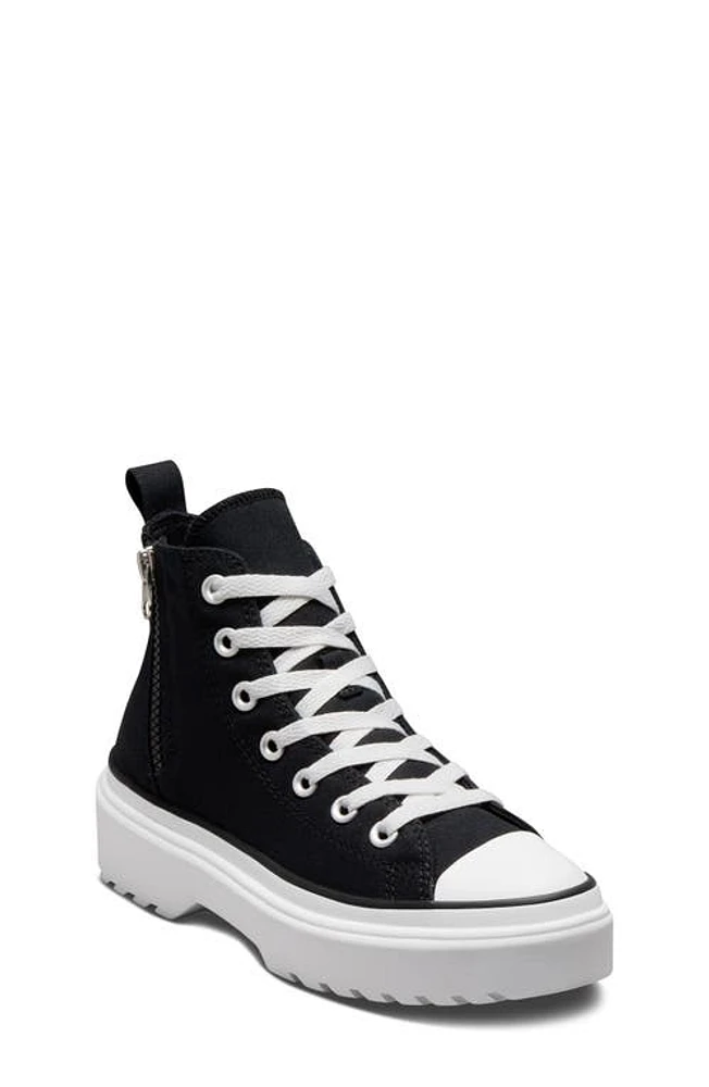 Converse Kids' Chuck Taylor All Star Lugged High Top Sneaker Black/Black/White at Nordstrom, M