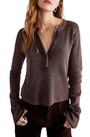 Free People Colt Long Sleeve Waffle Knit Henley at Nordstrom,