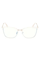 TOM FORD 56mm Butterfly Blue Light Blocking Glasses in Ivory at Nordstrom