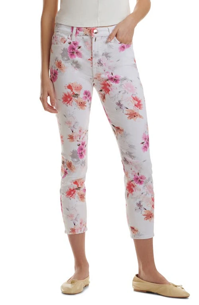 JEN7 by 7 For All Mankind Floral Print Mid Rise Ankle Skinny Jeans at Nordstrom,